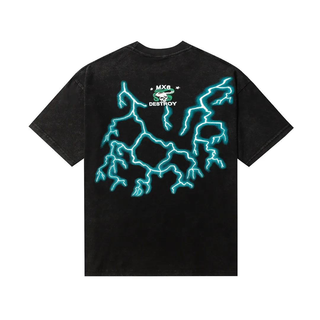 Saint Michael series trendy T craft letter drawing round neck short sleeves Style number: D3201p116 Color: black Size: S M L XL